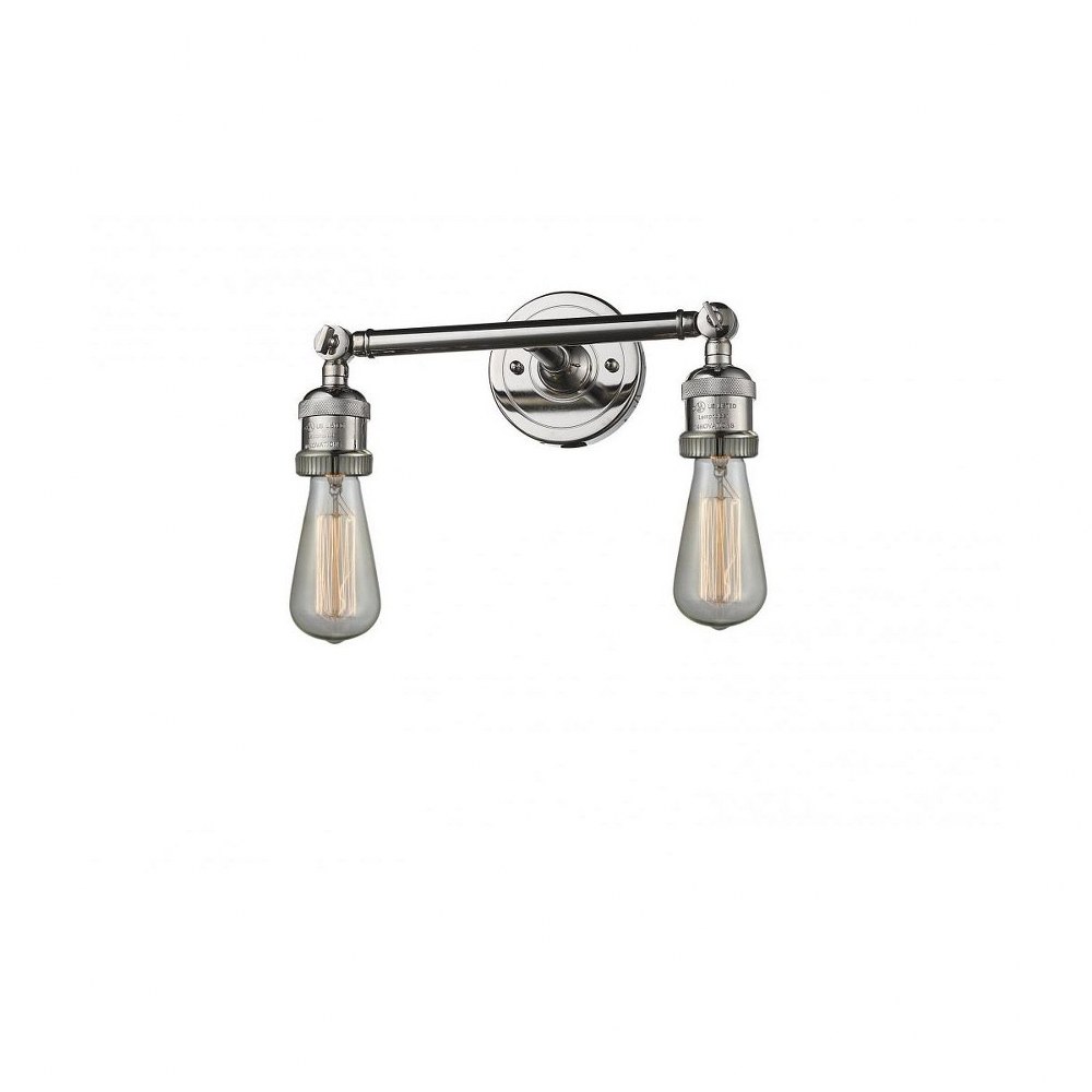 Innovations Lighting-208-PN-Two Light Bare Wall Sconce-11 Inches Wide by 5 Inches High   Polished Nickel Finish