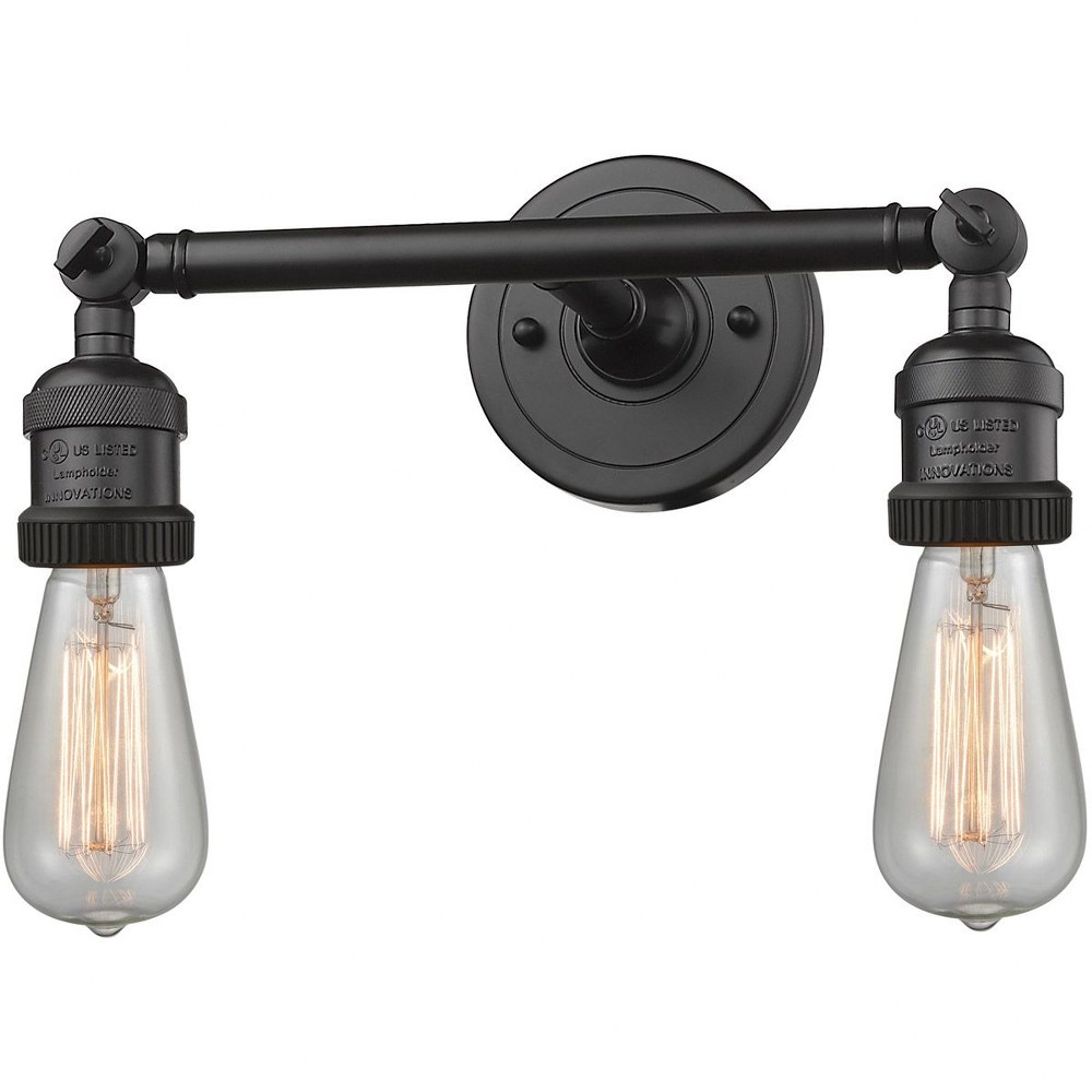 Innovations Lighting-208NH-OB-LED-Bare Bulb-2 Light Bath Vanity in Traditional Style-11 Inches Wide by 5 Inches High Oil Rubbed Bronze  Antique Copper Finish