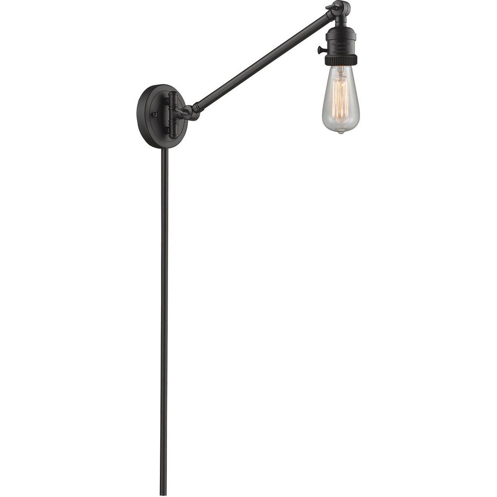 Innovations Lighting-237-OB-One Light Bare Bulb Single Swing Arm Portable Wall Sconce   Oiled Rubbed Bronze Finish