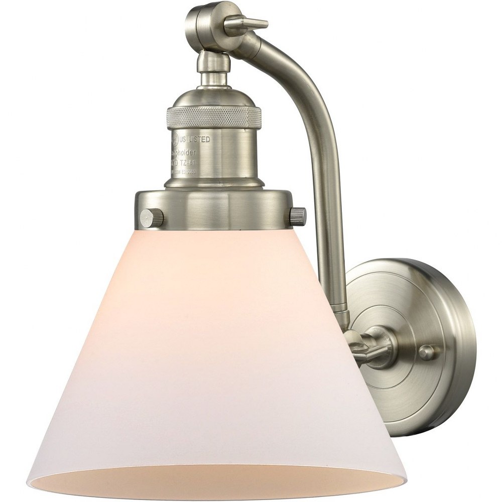 Innovations Lighting-515-1W-SN-G41-One Light Double Swivel Wall Sconce-8 Inches Wide by 10 Inches High   Brushed Satin Nickel Finish with Matte White Cased Glass