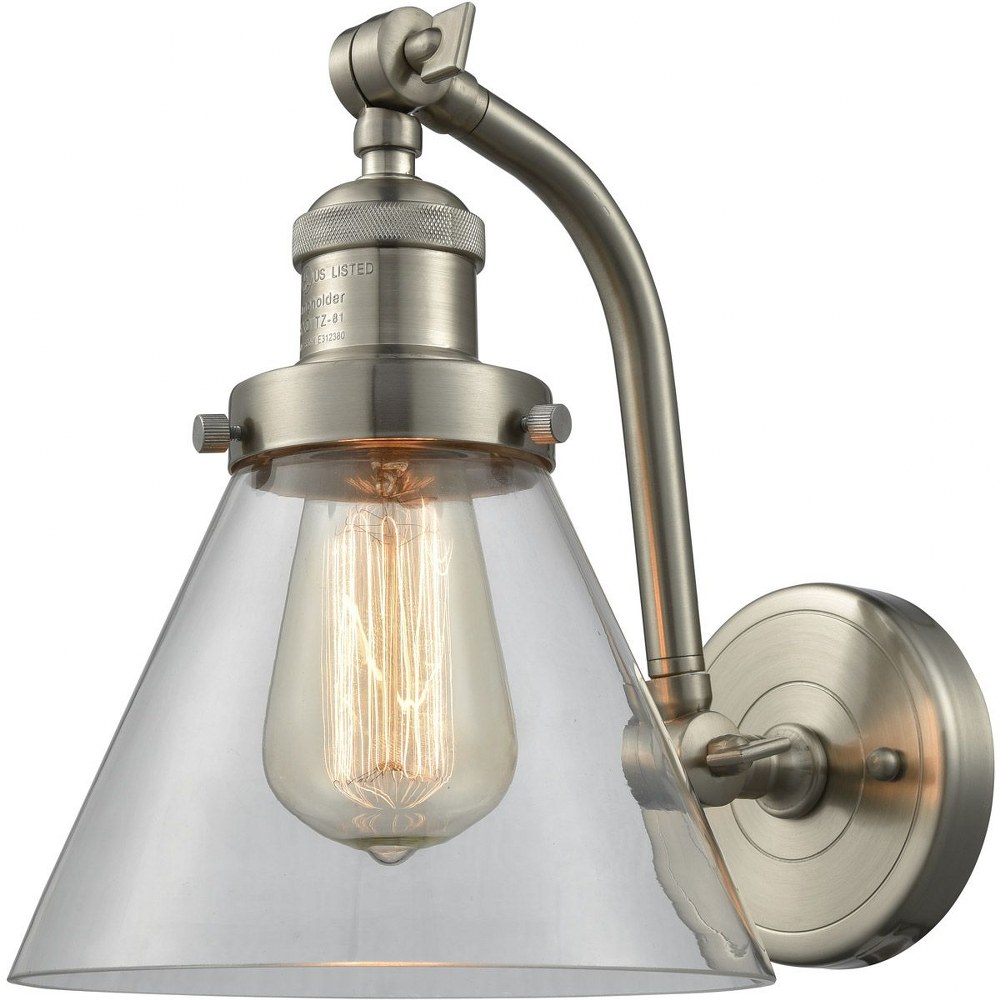 Innovations Lighting-515-1W-SN-G42-One Light Double Swivel Wall Sconce-8 Inches Wide by 10 Inches High   Brushed Satin Nickel Finish with Clear Glass