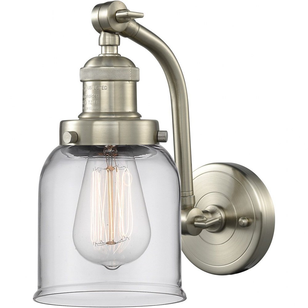 Innovations Lighting-515-1W-SN-G52-One Light Double Swivel Wall Sconce-8 Inches Wide by 10 Inches High   Brushed Satin Nickel Finish with Clear Glass