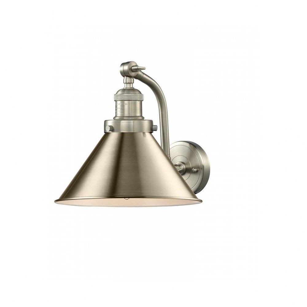 Innovations Lighting-515-1W-SN-M10-SN-One Light Double Swivel Wall Sconce-8 Inches Wide by 10 Inches High   Brushed Satin Nickel Finish with Metal Shade