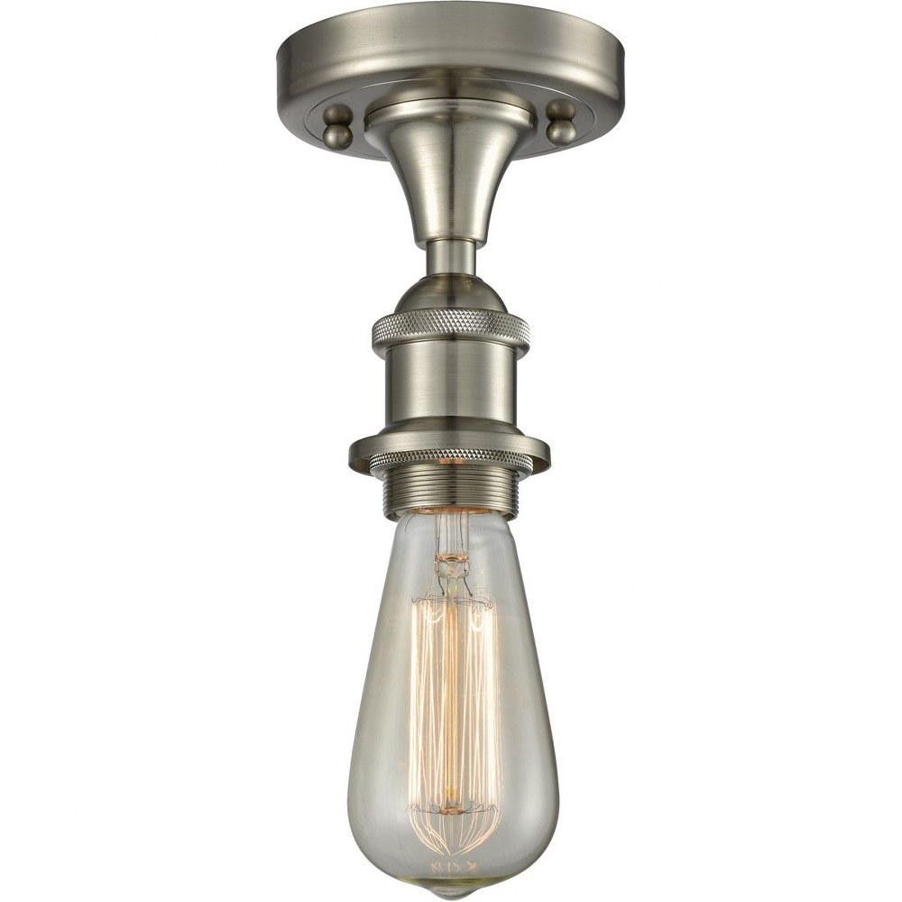 Innovations Lighting-516-1C-SN-One Light Bare Bulb Semi-Flush Mount-4.5 Inches Wide by 4 Inches High   Brushed Satin Nickel Finish