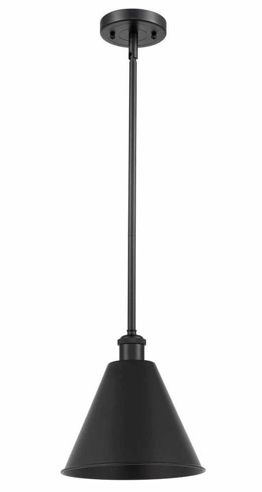 Innovations Lighting-516-1S-BK-MBC-12-BK-LED-Ballston Cone - 1 Light Cone Pendant In Industrial Style-12.75 Inches Tall and 12 Inches Wide Matte Black Matte Black Matte Black Finish