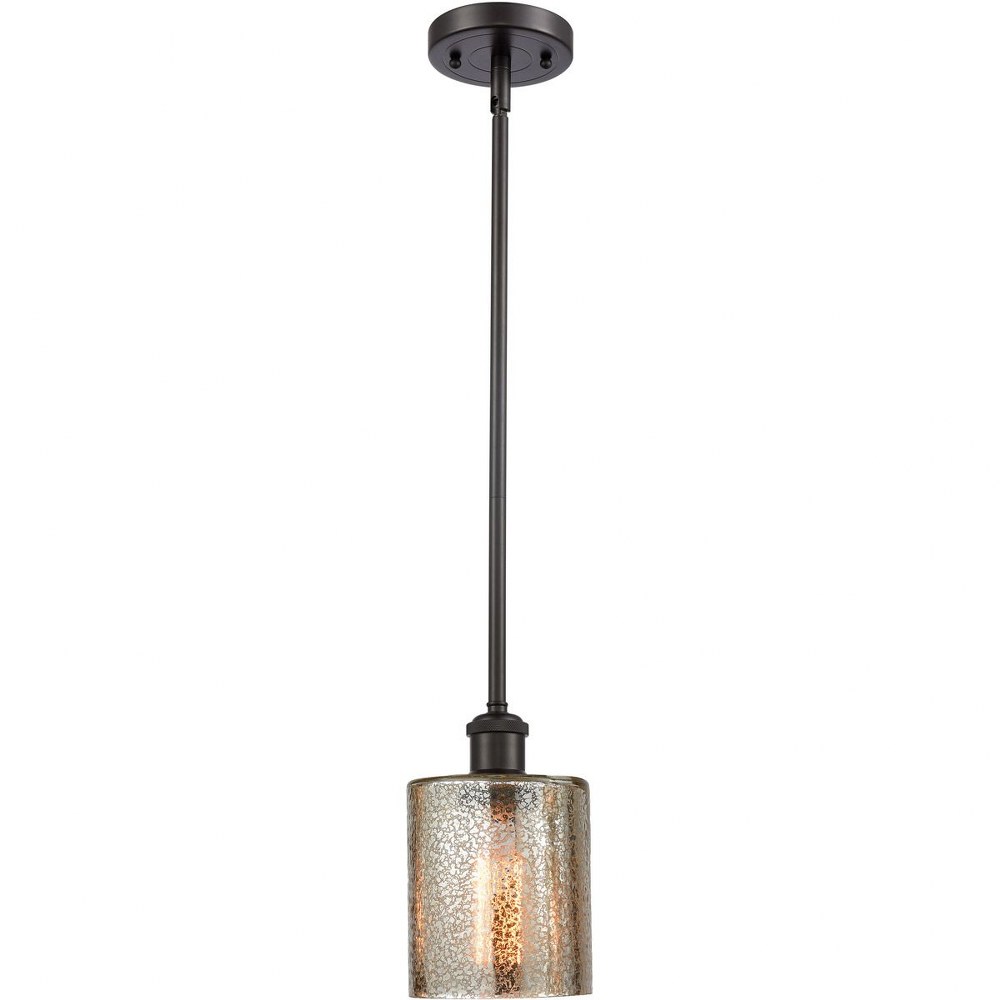 Innovations Lighting-516-1S-OB-G116-Cobleskill-One Light Semi-Flush Mount-5 Inches Wide by 8 Inches High   Oiled Rubbed Bronze Finish with Mercury Glass