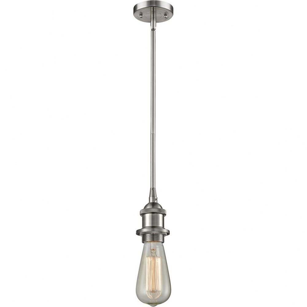 Innovations Lighting-516-1S-SN-One Light Bare Bulb Semi-Flush Mount-4.5 Inches Wide by 4 Inches High   Brushed Satin Nickel Finish