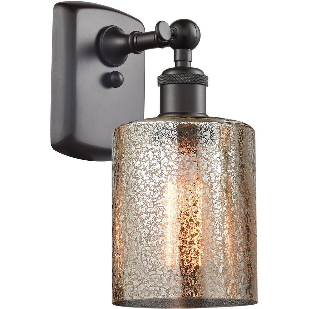 Innovations Lighting-516-1W-OB-G116-Ballston Cone-1 Light Wall Sconce-7 Inches Wide by 10.5 Inches High   Oiled Rubbed Bronze Finish with Mercury Glass