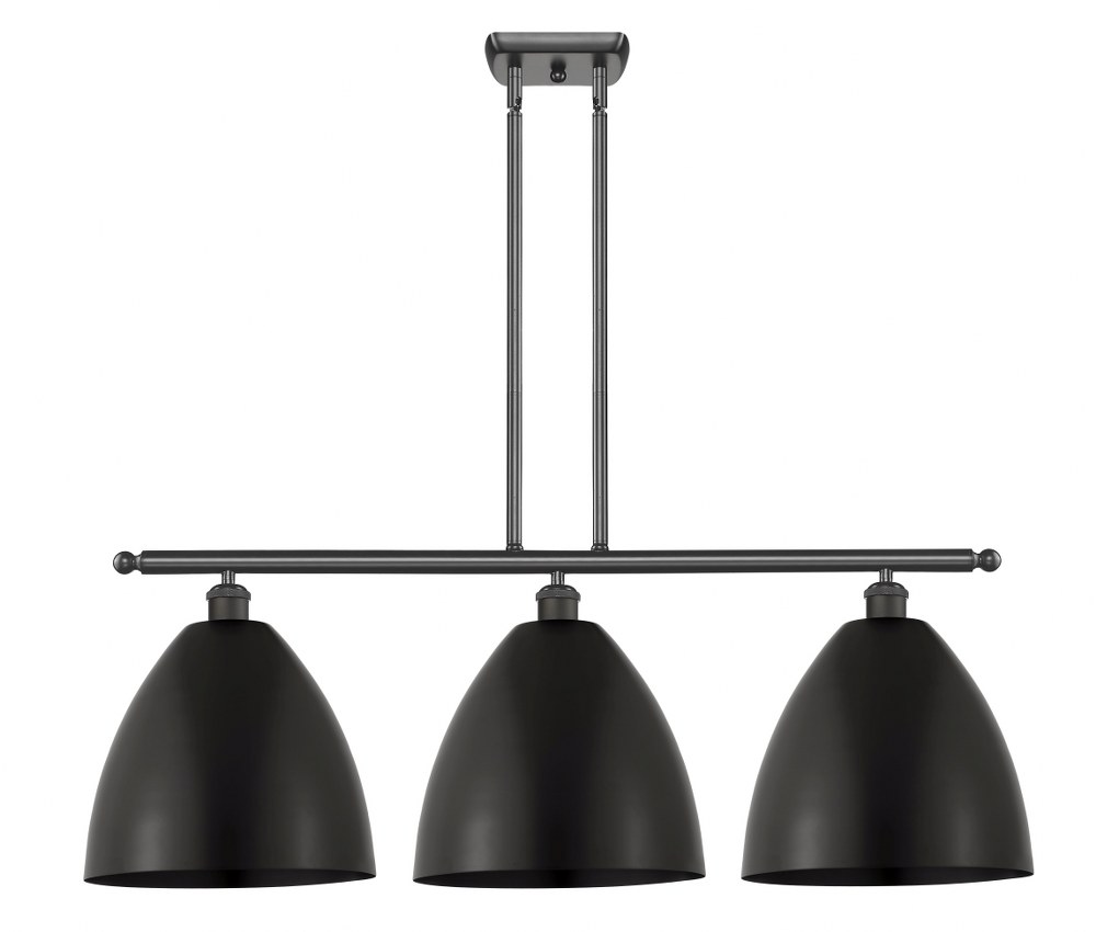 Innovations Lighting-516-3I-OB-MBD-12-OB-LED-Ballston Cone - 3 Light Island In Industrial Style-14.25 Inches Tall and 38.5 Inches Wide Oil Rubbed Bronze LED Brushed Satin Nickel Finish