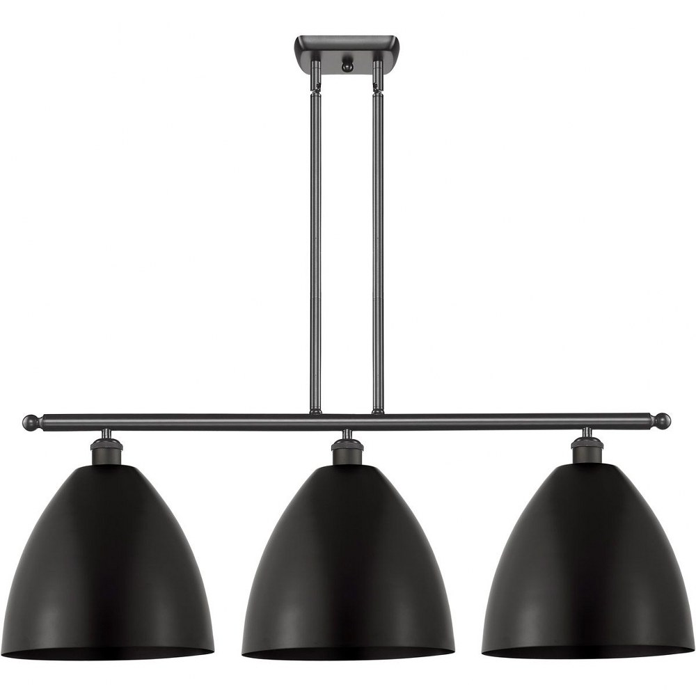 Innovations Lighting-516-3I-OB-MBD-12-OB-Ballston Cone - 3 Light Island In Industrial Style-14.25 Inches Tall and 38.5 Inches Wide Oil Rubbed Bronze Incandescent Brushed Satin Nickel Finish