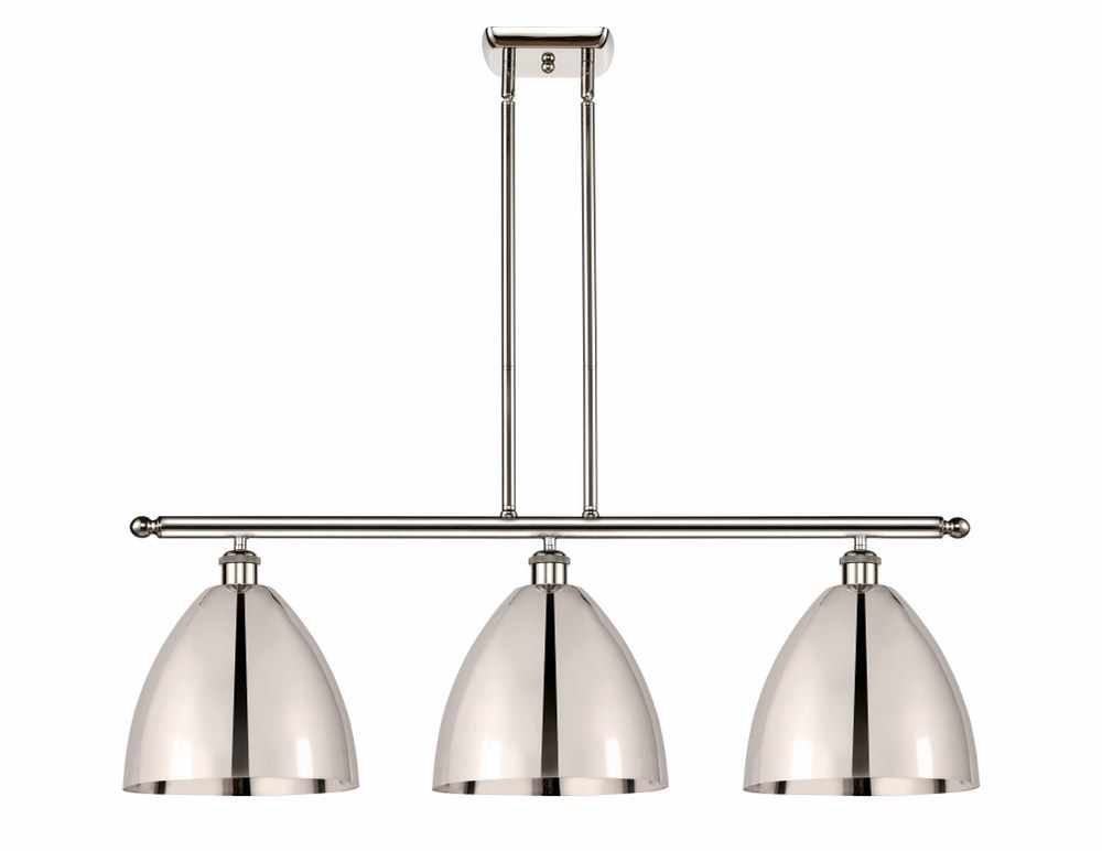 Innovations Lighting-516-3I-PN-MBD-9-PN-LED-Ballston Dome - 3 Light Island In Industrial Style-12.38 Inches Tall and 36 Inches Wide Polished Nickel LED Polished Nickel Finish