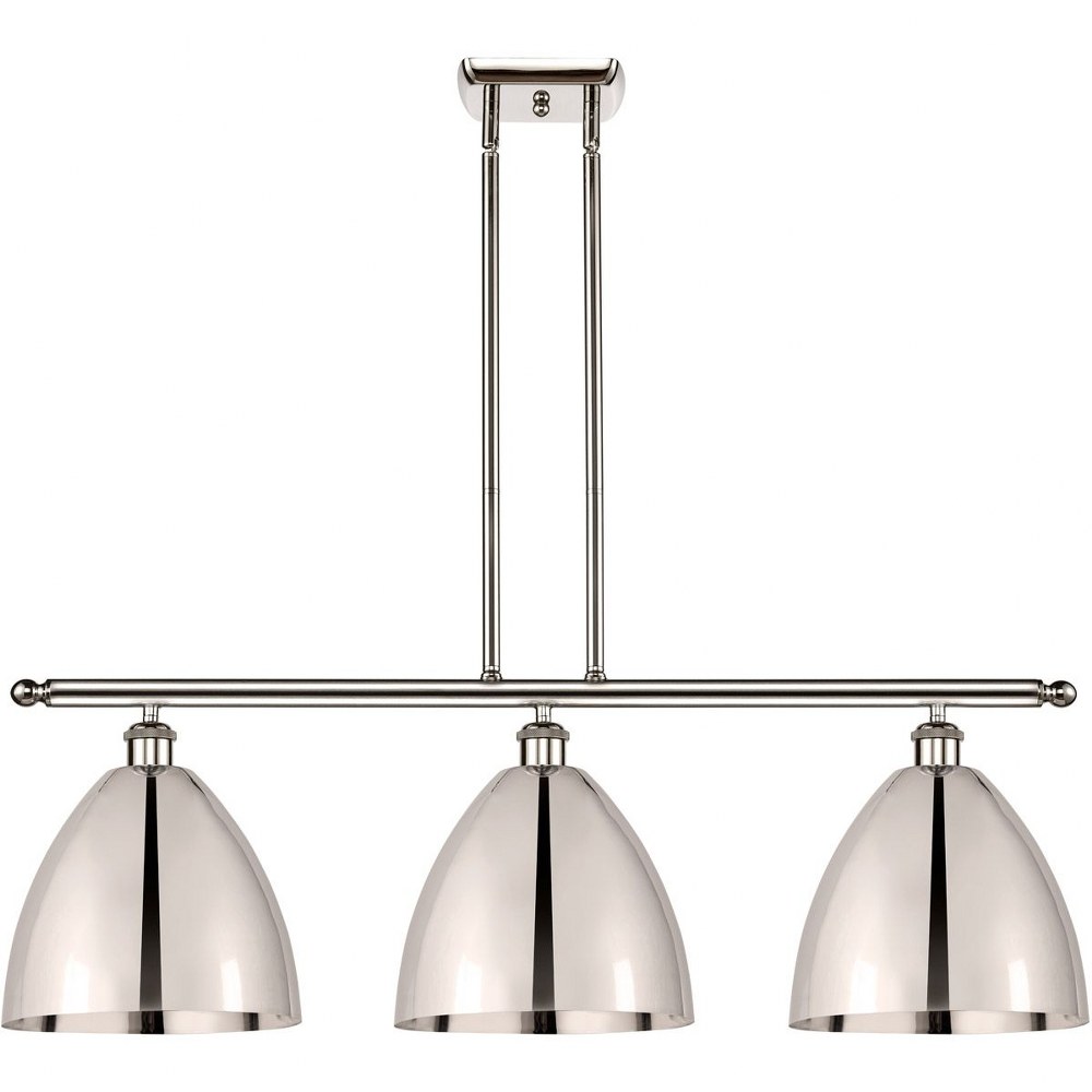 Innovations Lighting-516-3I-PN-MBD-9-PN-Ballston Dome - 3 Light Island In Industrial Style-12.38 Inches Tall and 36 Inches Wide Polished Nickel Incandescent Polished Nickel Finish