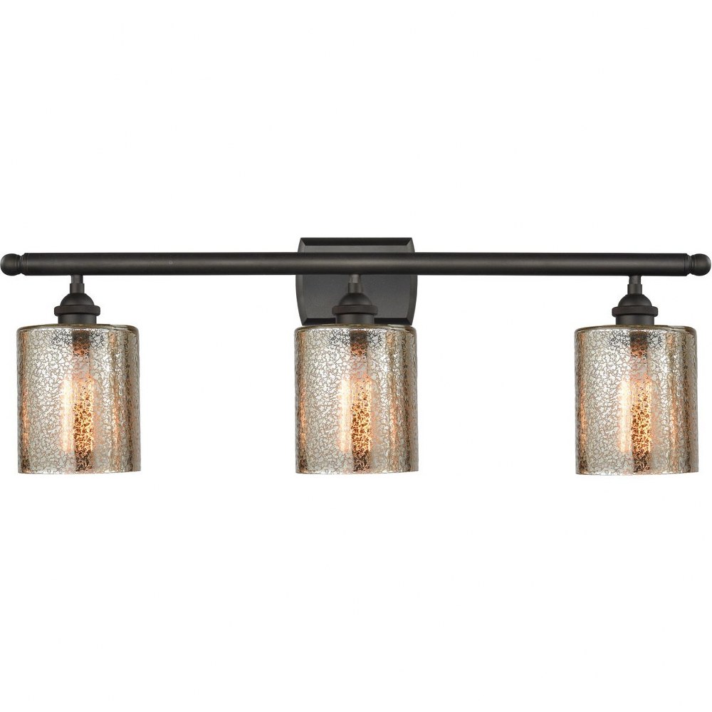 Innovations Lighting-516-3W-OB-G116-Barrington-9W 3 LED Bath Vanity-26 Inches Wide by 10.5 Inches High   Oiled Rubbed Bronze Finish with Mercury Glass