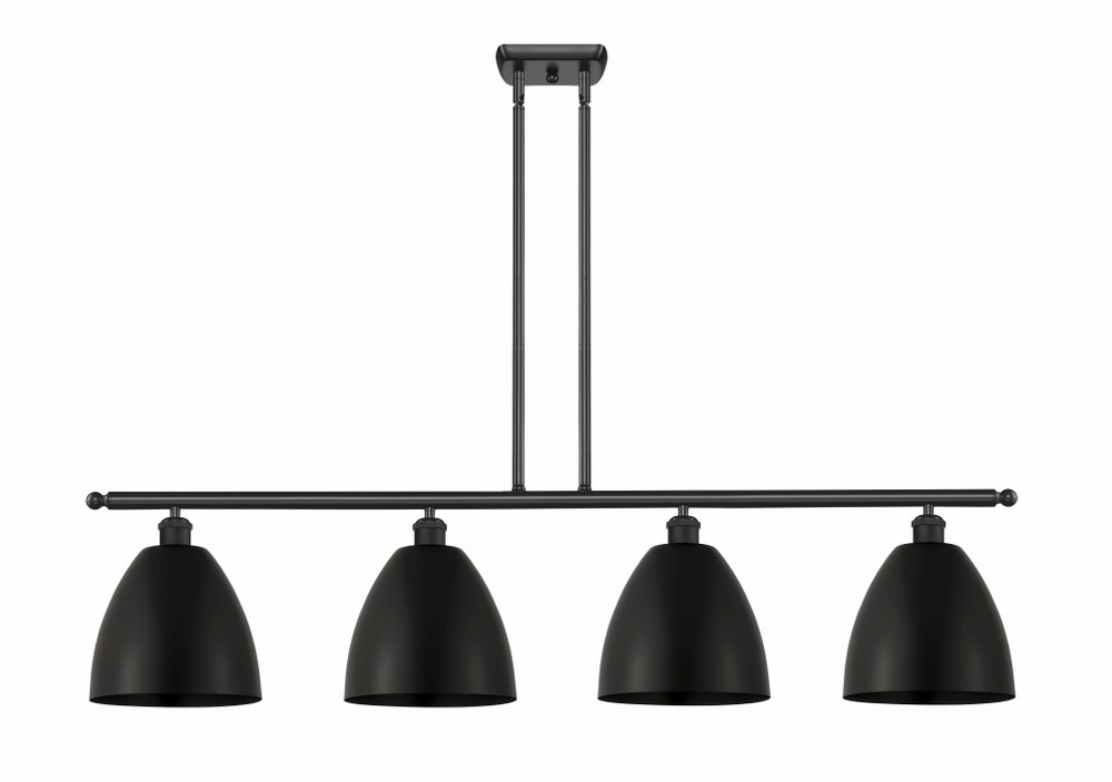 Innovations Lighting-516-4I-BK-MBD-9-BK-LED-Ballston Dome - 4 Light Island In Industrial Style-12.38 Inches Tall and 48 Inches Wide LED Matte Black Shade Matte Black Finish