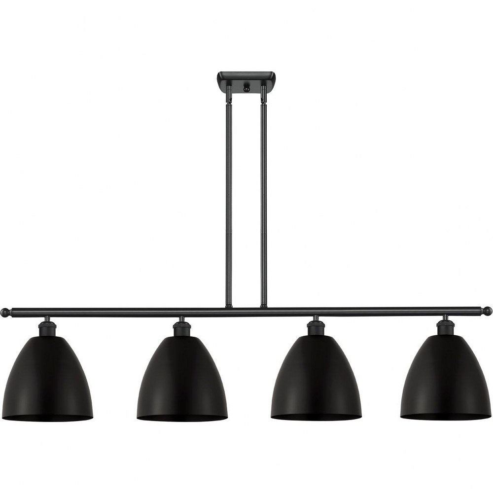 Innovations Lighting-516-4I-BK-MBD-9-BK-Ballston Dome - 4 Light Island In Industrial Style-12.38 Inches Tall and 48 Inches Wide Incandescent Matte Black Shade Matte Black Finish