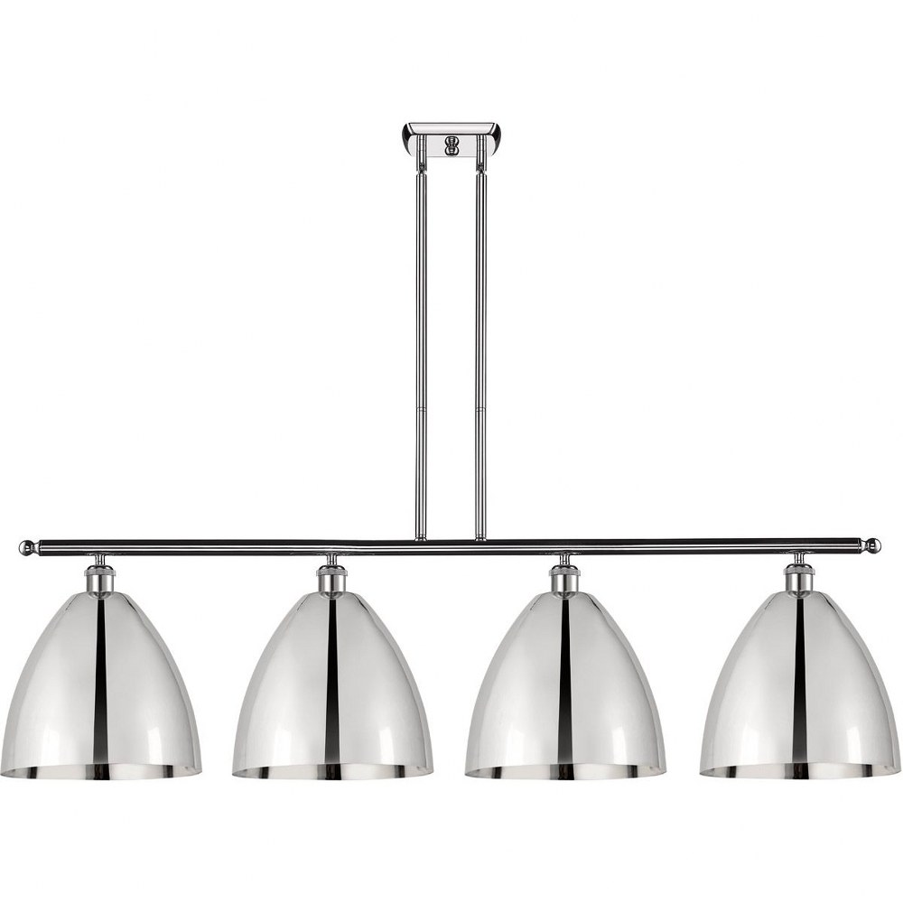 Innovations Lighting-516-4I-PC-MBD-12-PC-Ballston Cone - 4 Light Island In Industrial Style-14.25 Inches Tall and 50.25 Inches Wide Polished Chrome Incandescent Black Antique Brass Finish