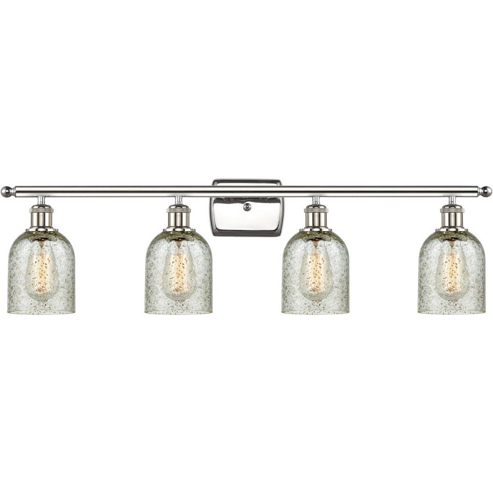 Innovations Lighting-516-4W-PN-G259-Caledonia-4 Light Bath Vanity in Industrial Style-36 Inches Wide by 12 Inches High   Polished Nickel Finish with Mica Glass