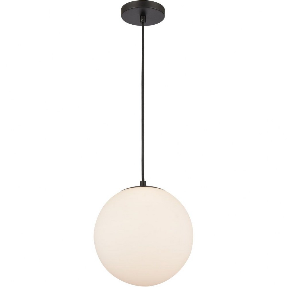 Innovations Lighting-610-BK-W-Tolland - 1 Light Mini Pendant In Industrial Style-10.75 Inches Tall and 10 Inches Wide Incandescent Matte White Glass Matte Black Finish