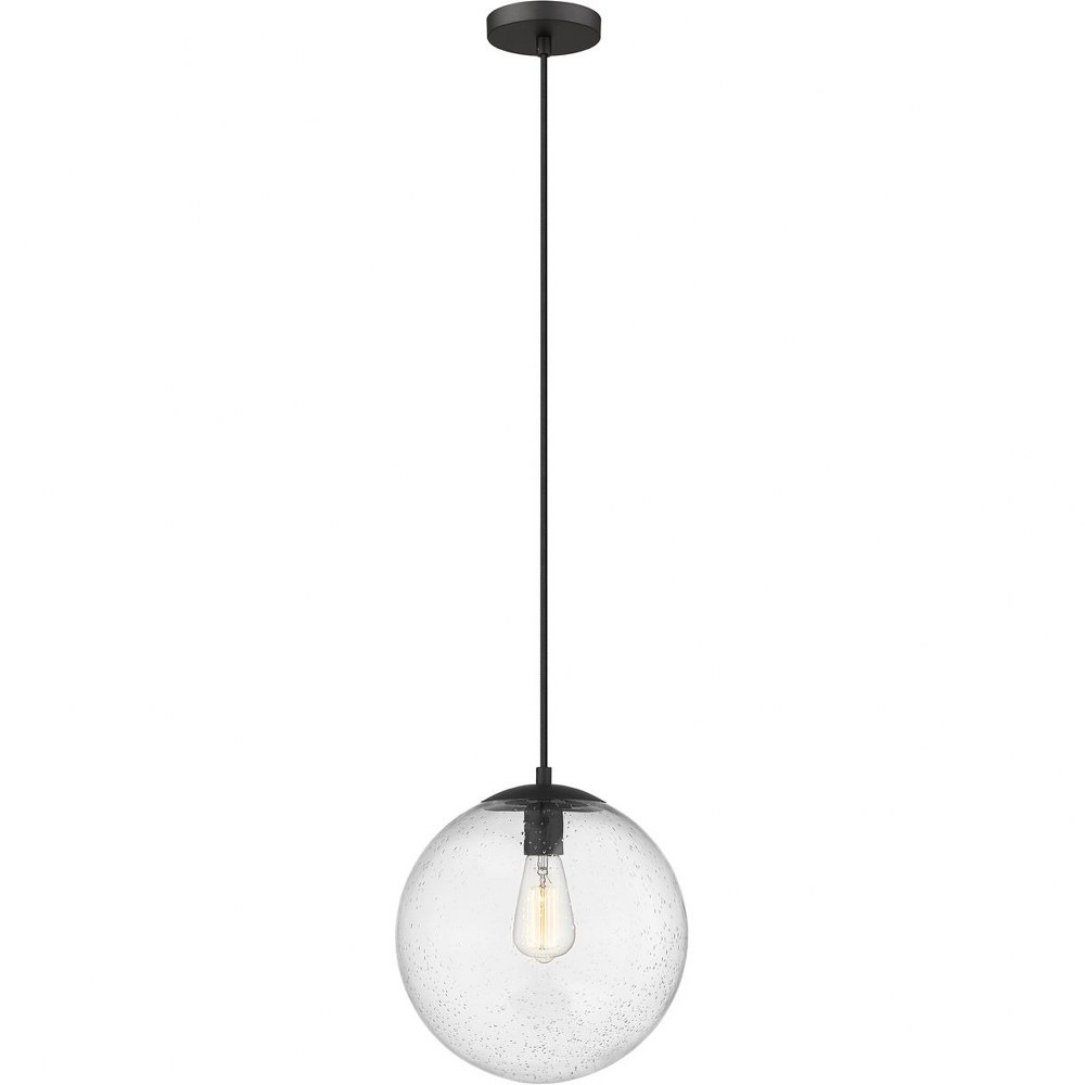 Innovations Lighting-612-BK-SDY-Tolland - 1 Light Mini Pendant In Industrial Style-13 Inches Tall and 12 Inches Wide Matte Black Seedy Matte Black Finish