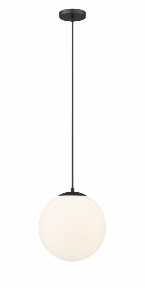 Innovations Lighting-612-BK-W-LED-Tolland - 1 Light Mini Pendant In Industrial Style-13 Inches Tall and 12 Inches Wide Matte Black Matte White Matte Black Finish