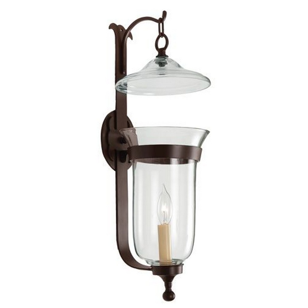 JVI Designs-1000-08-One Light Large Bell Jar Wall Sconce   Oil Rubbed Bronze Finish with Clear Star Glass