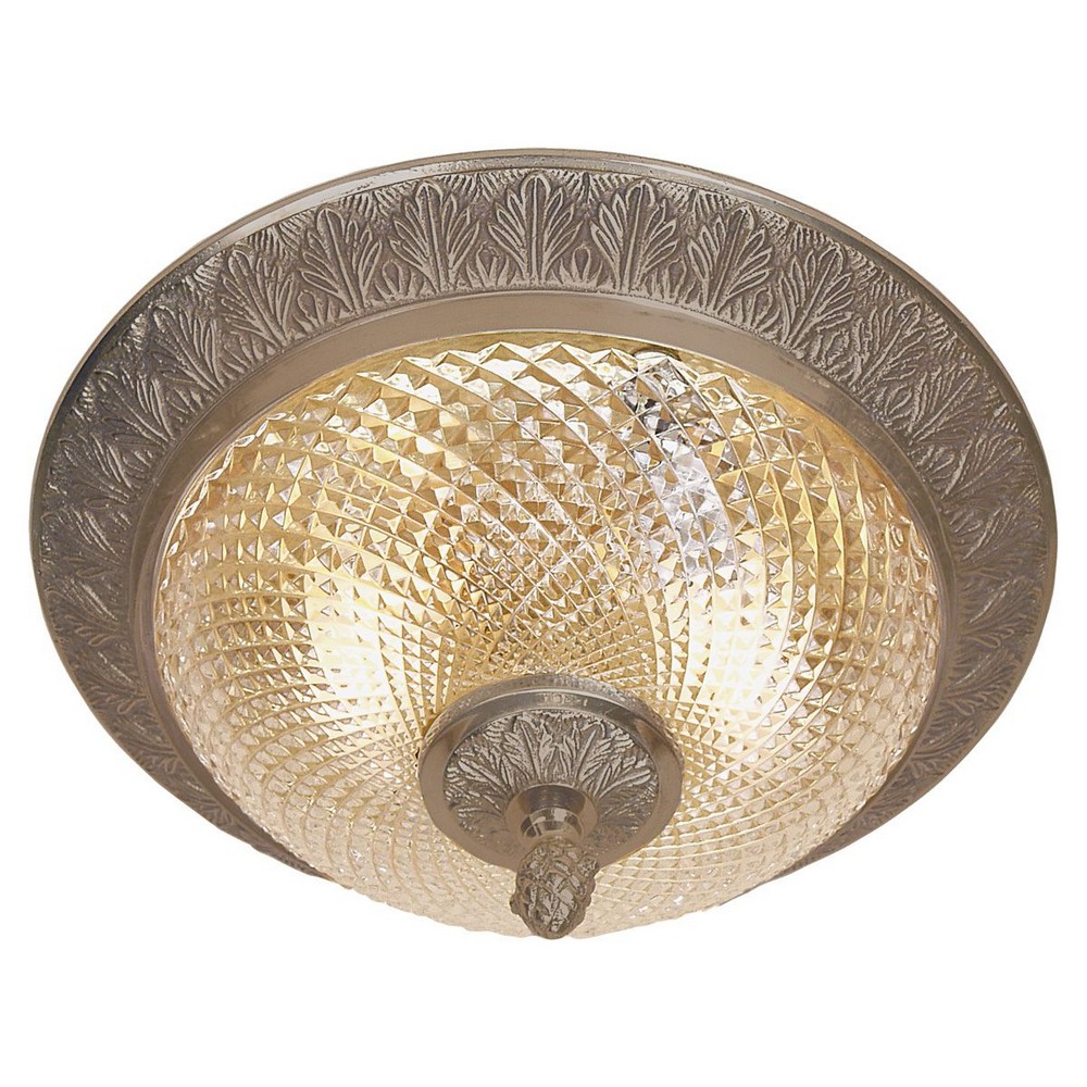 JVI Designs-1070-02-Siganture - Two Light Small Semi Flush Mount   Weathered Bronze Finish with Crystal Glass