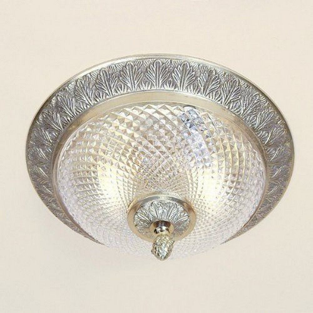 JVI Designs-1070-17-Two Light Small Semi-Flush Mount   Pewter Finish with Clear Crystal Glass