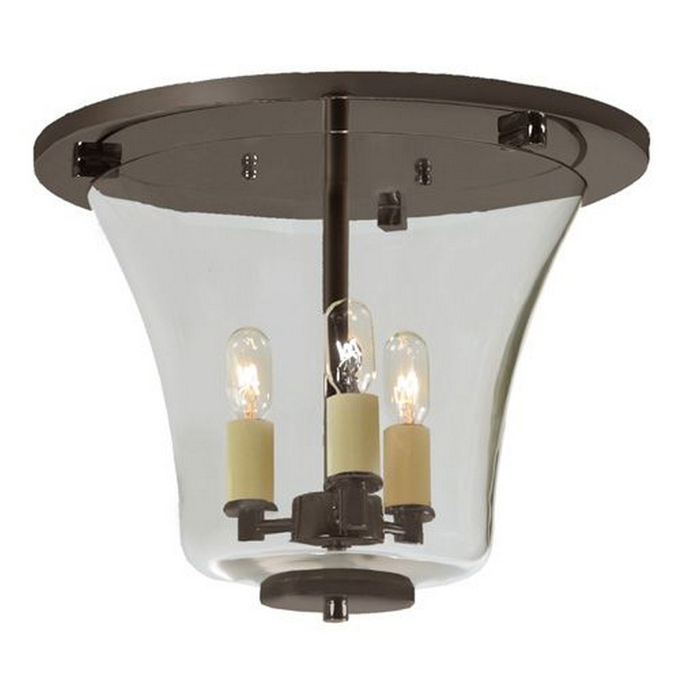 JVI Designs-1181-08-Greenwich - Three Light Flush Mount Oil Rubbed Bronze  Pewter Finish