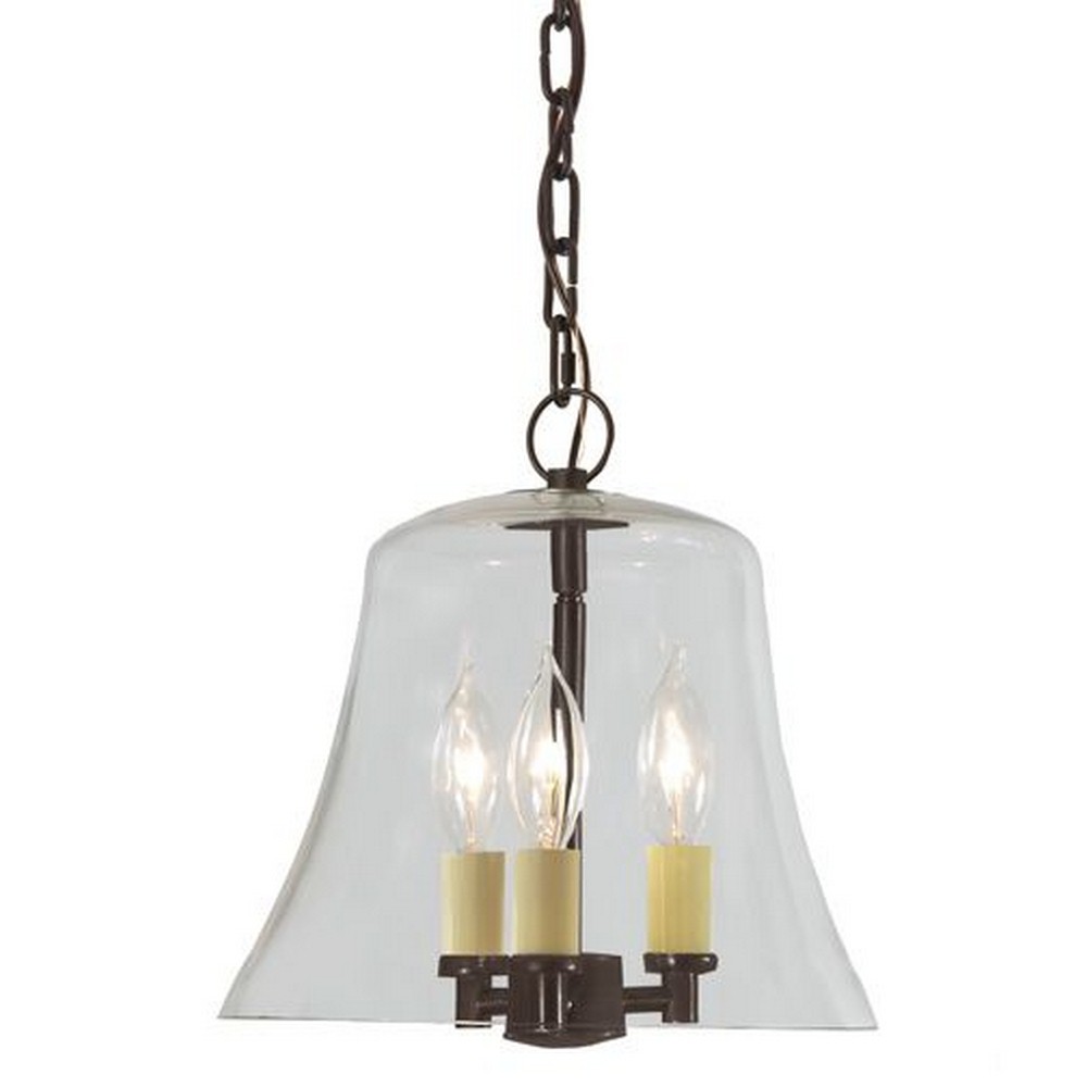 JVI Designs-1183-08-Greenwich - Three Light Hanging Bell Pendant   Oil Rubbed Bronze Finish