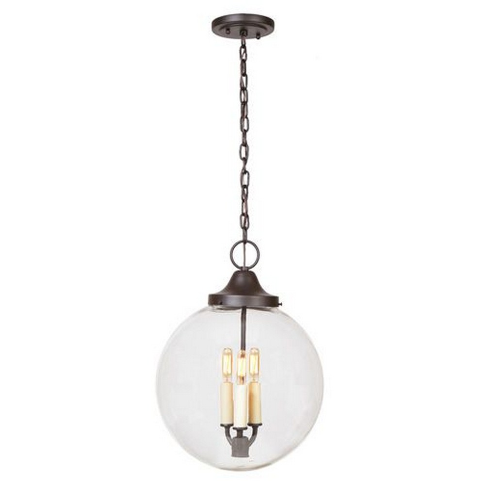 JVI Designs-1186-15-Boston - Three Light Pendant Polished Nickel  Polished Nickel Finish with Clear Glass