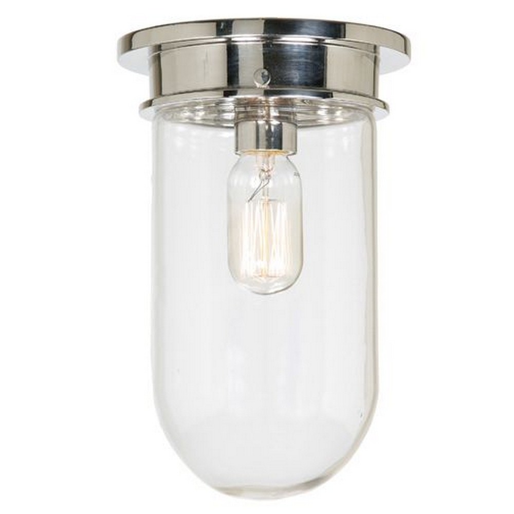 JVI Designs-1188-15-Boston - One Light Flush Mount Polished Nickel  Polished Nickel Finish with Clear Glass