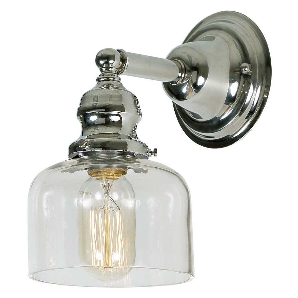 JVI Designs-1210-15 S4-Union Square - One Light Shyra Wall Sconce Polished Nickel  Clear Glass