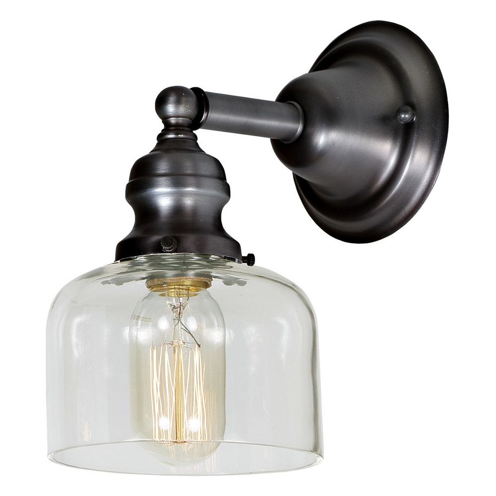 JVI Designs-1210-18 S4-Union Square - One Light Shyra Wall Sconce Gunmetal  Clear Glass