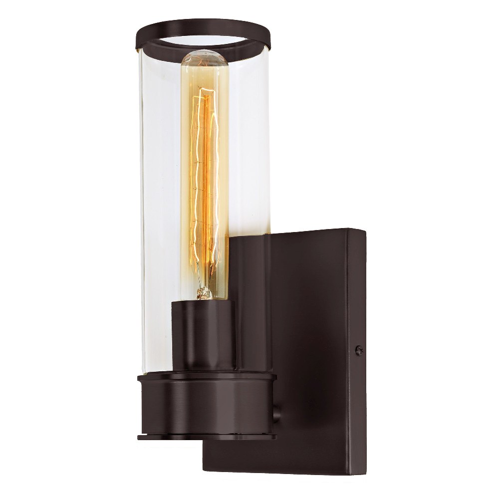 JVI Designs-1231-08-Gramercy - 1 Light Wall Sconce   Oil Rubbed Bronze Finish with Clear Cylindrical Glass