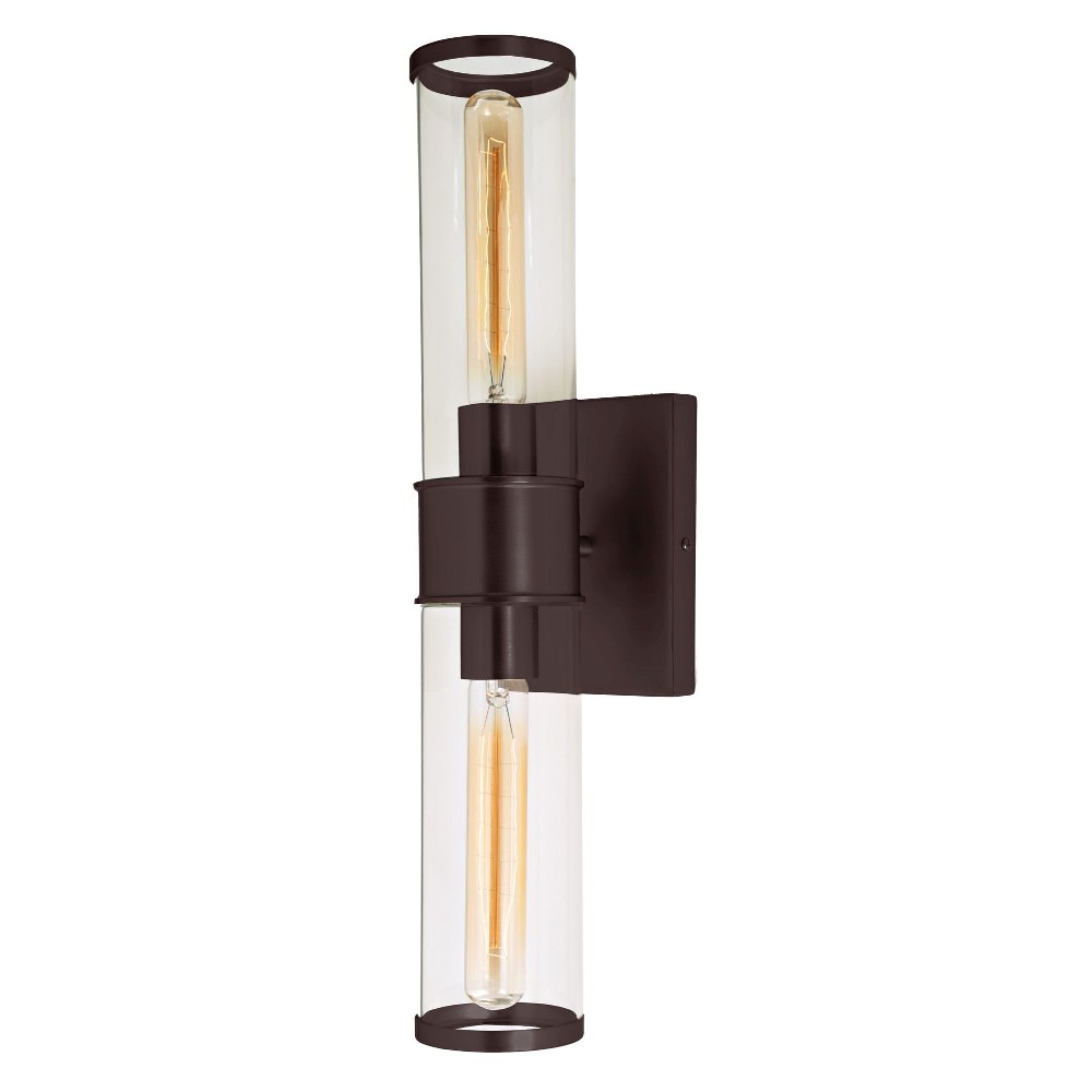 JVI Designs-1232-08-Gramercy - 1 Light Wall Sconce   Oil Rubbed Bronze Finish with Clear Cylindrical Glass