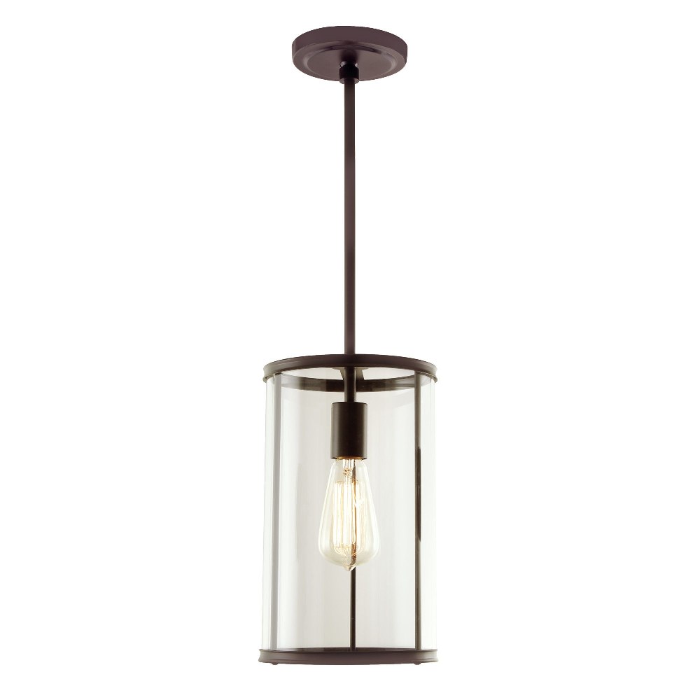 JVI Designs-1241-08-Gramercy - 1 Light Pendant   Oil Rubbed Bronze Finish with Clear Cylindrical Glass