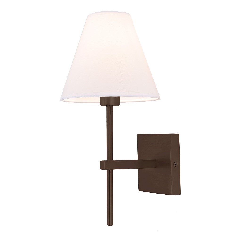 JVI Designs-1273-08-Kent - 7 Inch 1 Light Wall Sconce Oil Rubbed Bronze  Oil Rubbed Bronze Finish with White Cone Fabric Shade