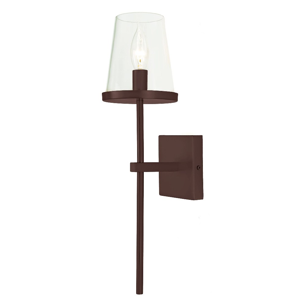 JVI Designs-1274-08-Kent - 5 Inch 1 Light Wall Sconce Oil Rubbed Bronze  Oil Rubbed Bronze Finish with Clear Cone Glass