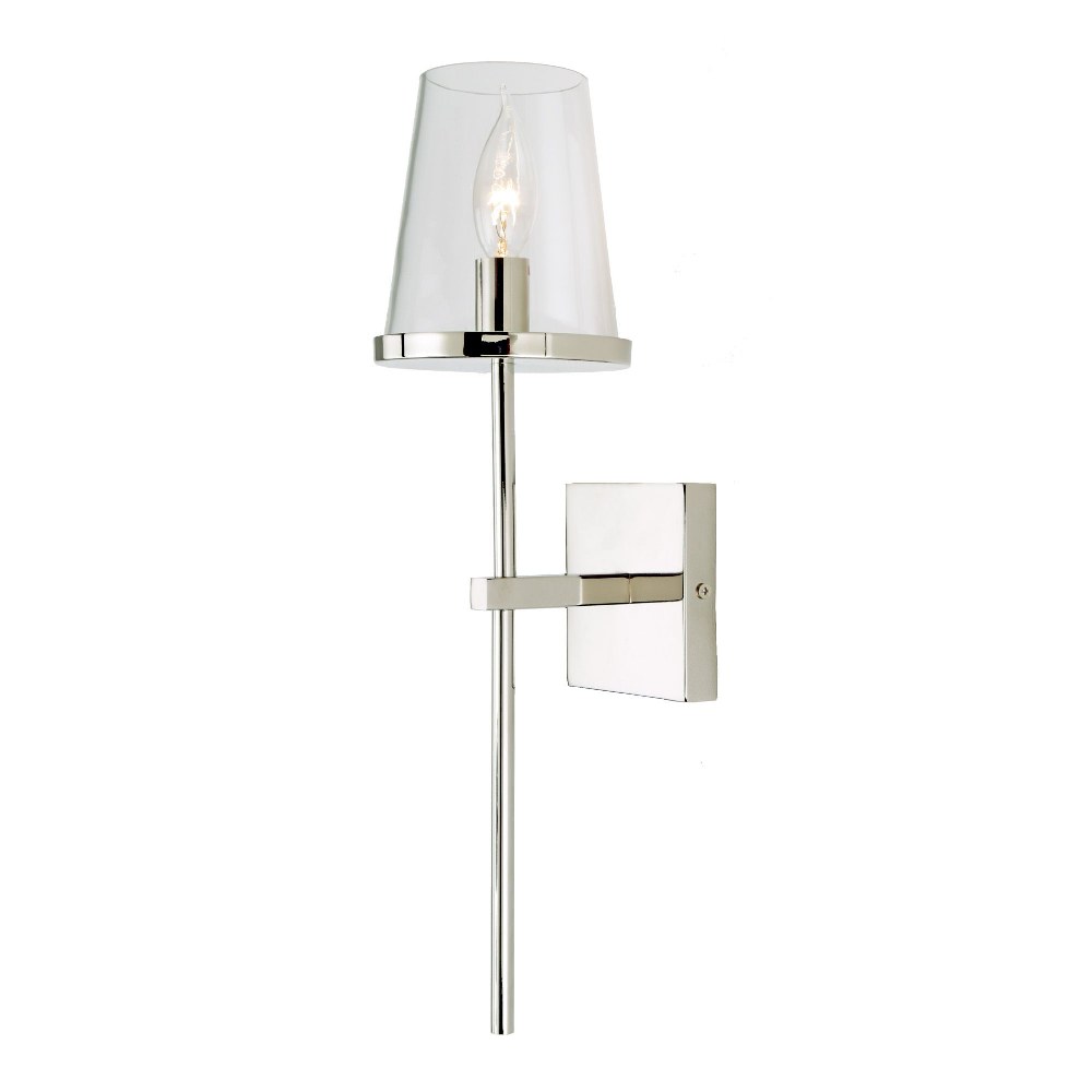 JVI Designs-1274-15-Kent - 5 Inch 1 Light Wall Sconce Polished Nickel  Oil Rubbed Bronze Finish with Clear Cone Glass