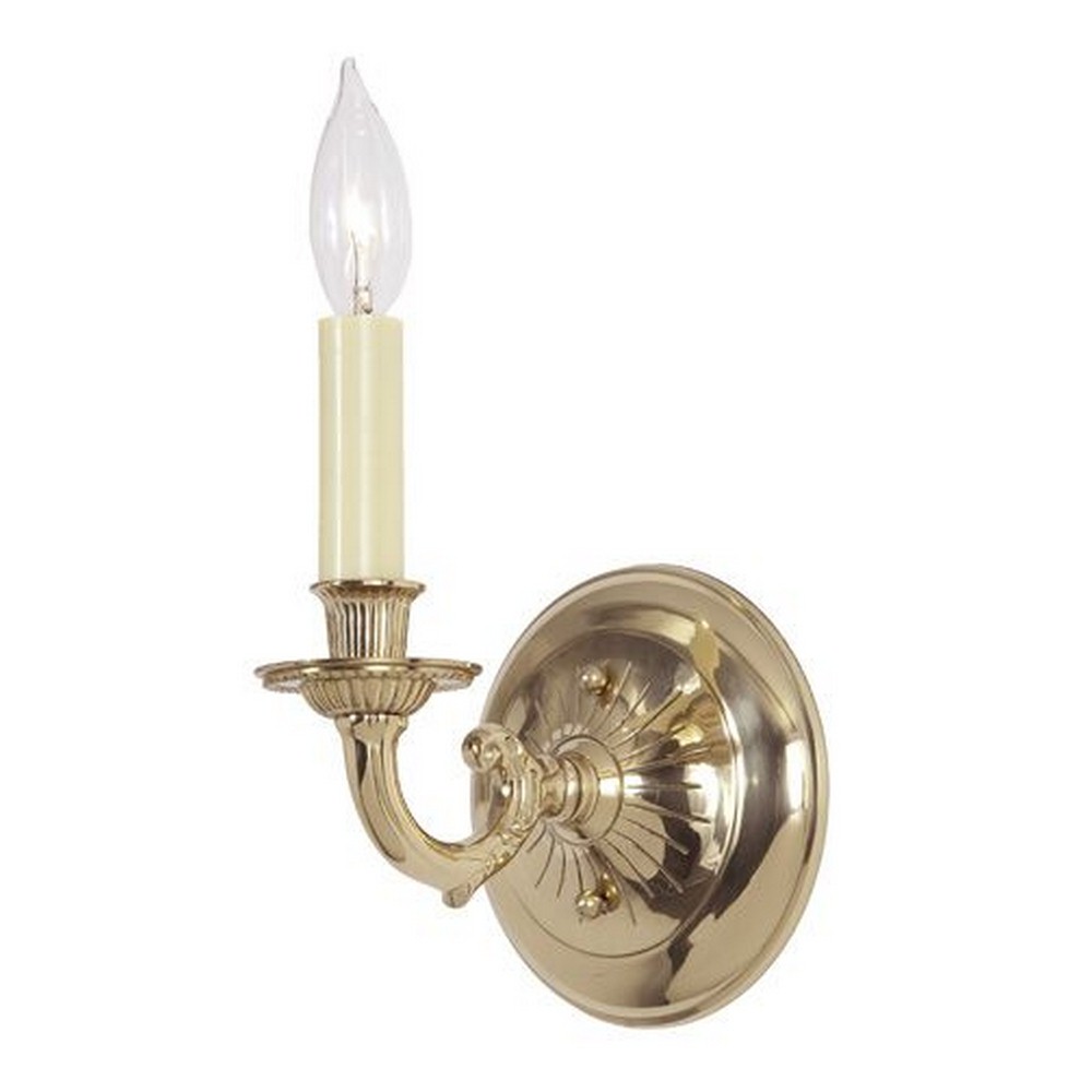 JVI Designs-247-01-Ray - One Light Wall Sconce   Polished Brass Finish