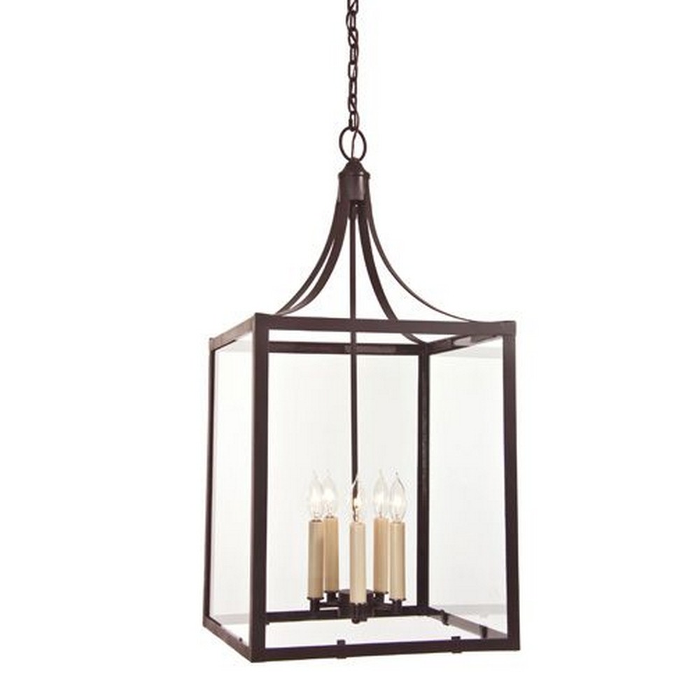 JVI Designs-3025-08-Five Light Large Pendant   Oil Rubbed Bronze Finish with Clear Glass