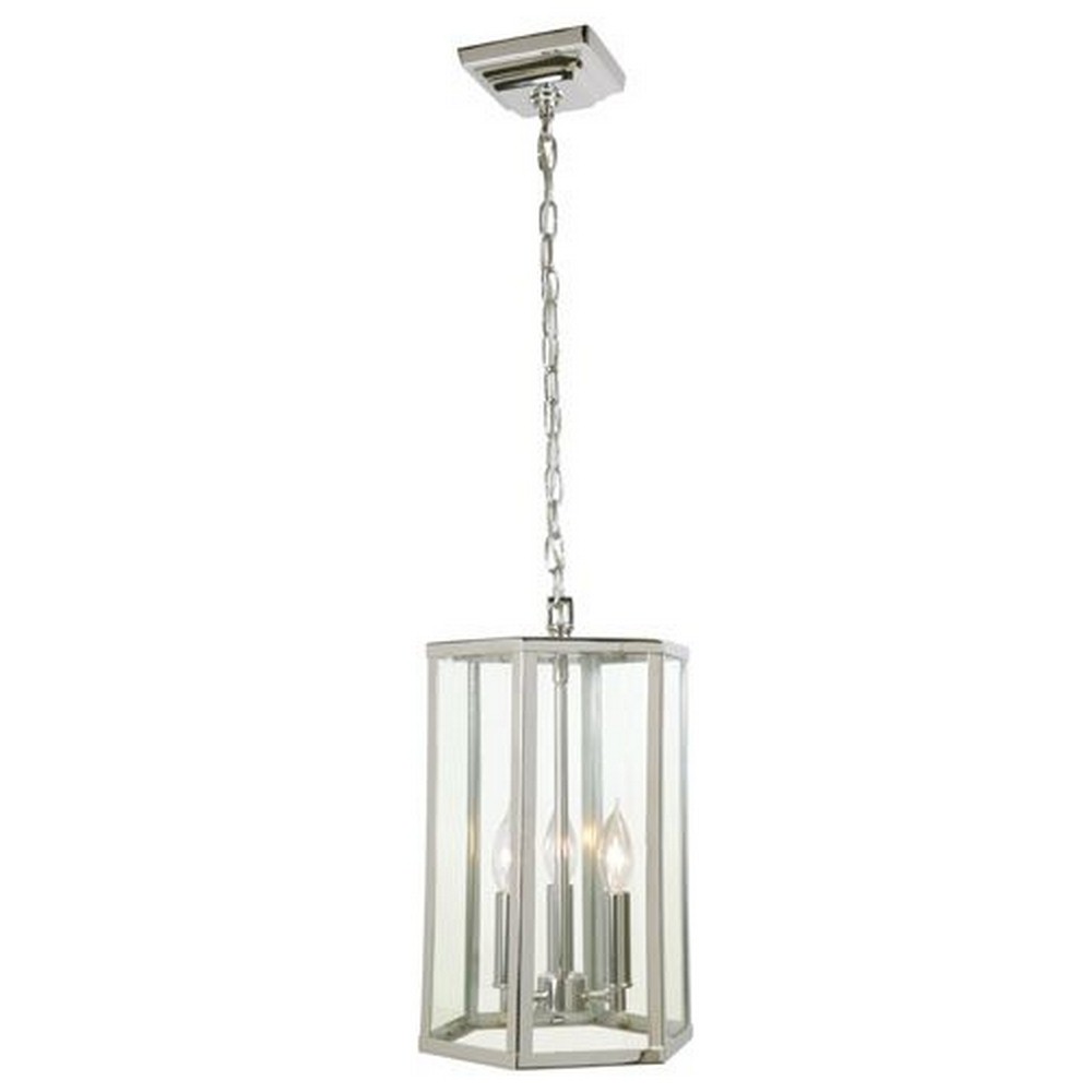 JVI Designs-3058-15-George - Three Light Pendant Polished Nickel  Polished Nickel Finish