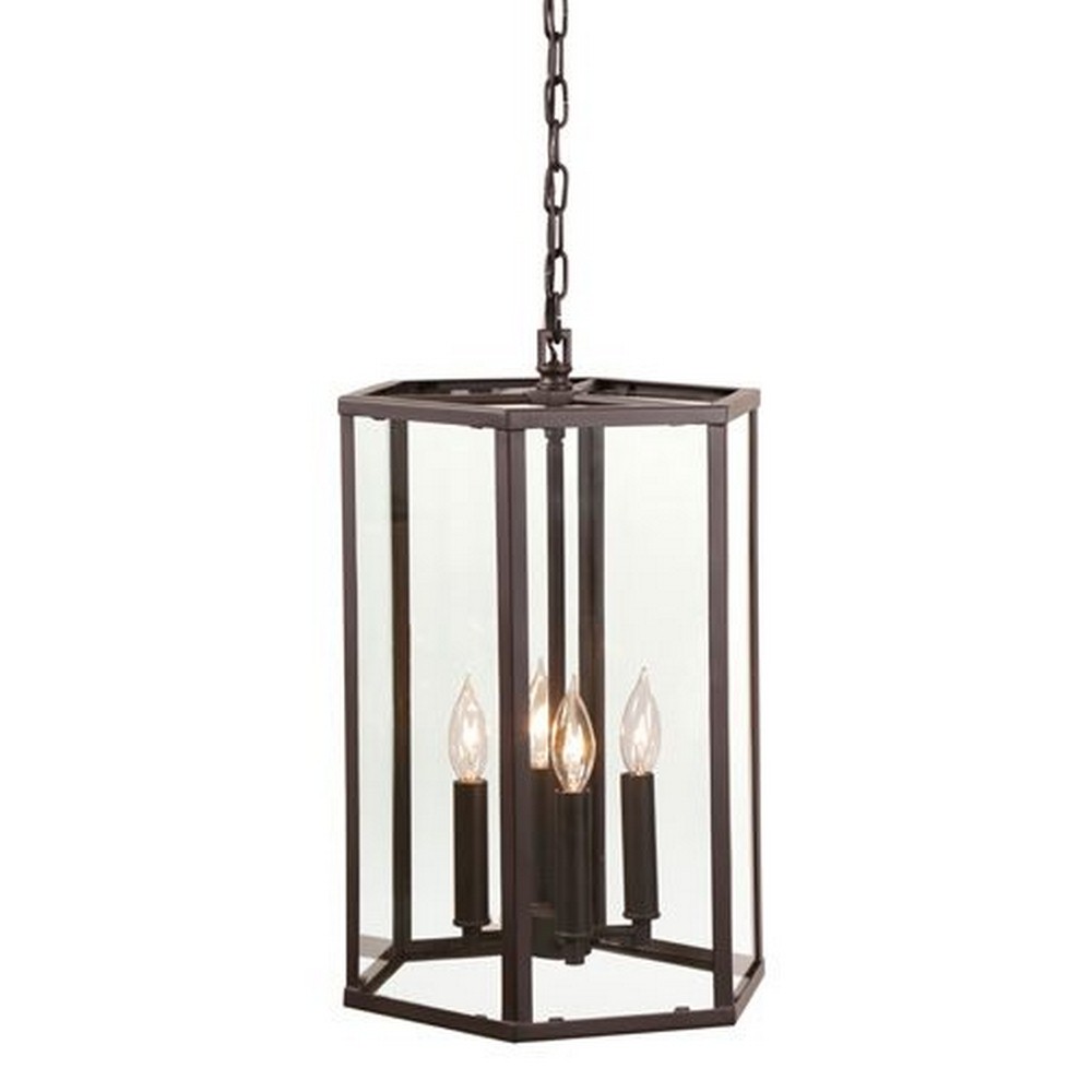 JVI Designs-3059-08-George - Four Light Pendant Oil Rubbed Bronze  Polished Nickel Finish