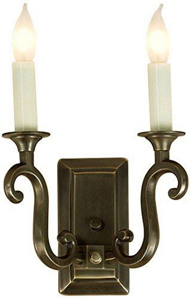 JVI Designs-320-01-Two Light Rectangle Wall Sconce   Polished Brass Finish