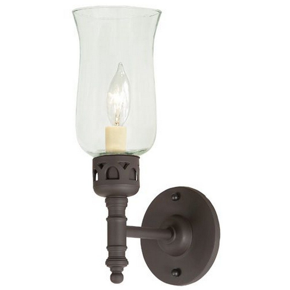 JVI Designs-326-08-One Light Wall Sconce   Oil Rubbed Bronze Finish with Clear Glass
