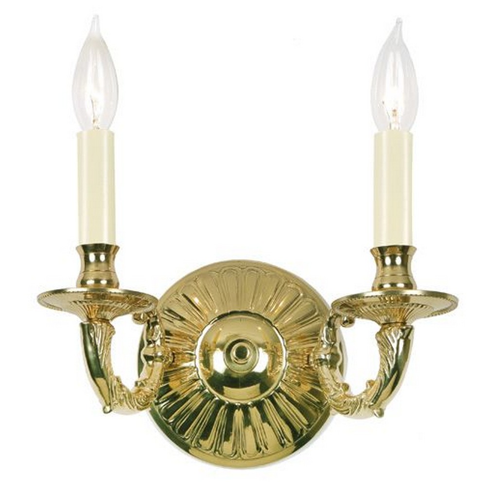 JVI Designs-346-01-San Clemente - Two Light Wall Sconce   Polished Brass Finish