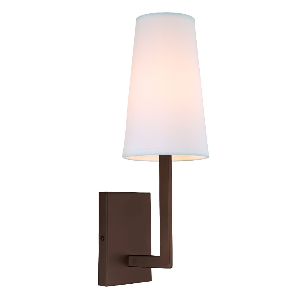 JVI Designs-431-08-Sullivan - 1 Light Wall Sconce   Oil Rubbed Bronze Finish with White Cone Fabric Shade