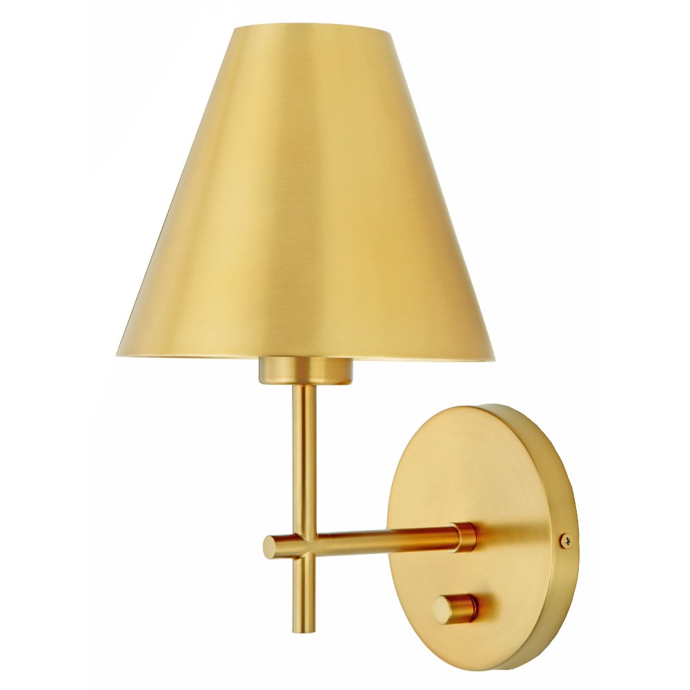 JVI Designs-437-10-Somerset - 1 Light Wall Sconce Satin Brass  Oil Rubbed Bronze Finish with Cone Metal Shade