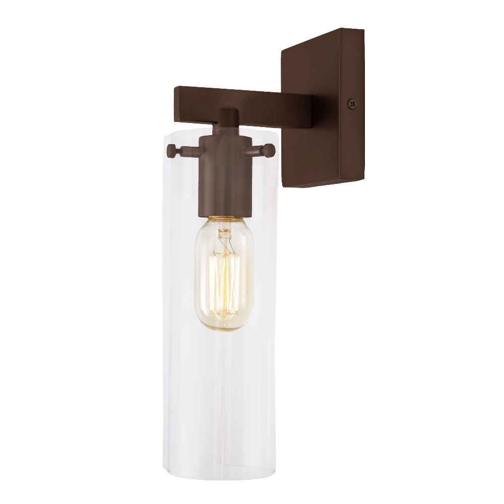 JVI Designs-452-08-Warick - 1 Light Bath Vanity Oil Rubbed Bronze  Oil Rubbed Bronze Finish with Clear Cylindrical Glass