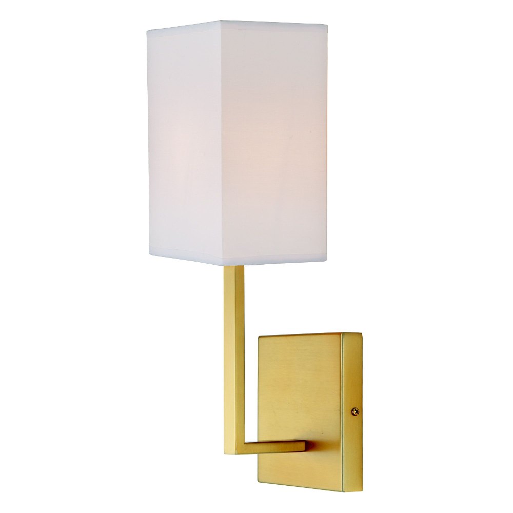 JVI Designs-540-10-Lisbon - 1 Light Wall Sconce Satin Brass  Satin Brass Finish with White Rectangle Fabric Shade